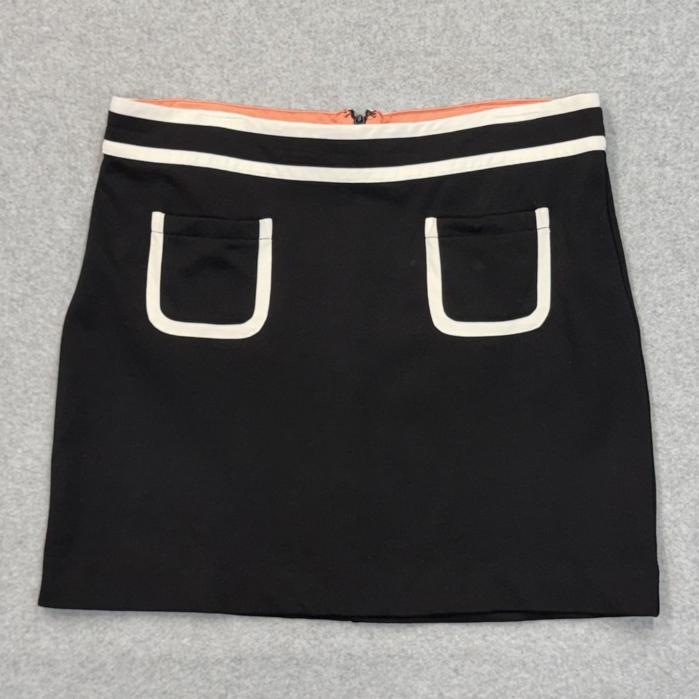 Banana Republic Skirt‎ Womens 12P Black A-Line Mini Knit Pockets Stretch Zip